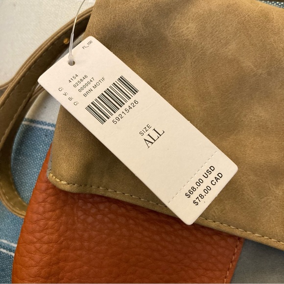 Anthropologie Janis Colorblock Suede Crossbody Bag NWT - Picture 9 of 11